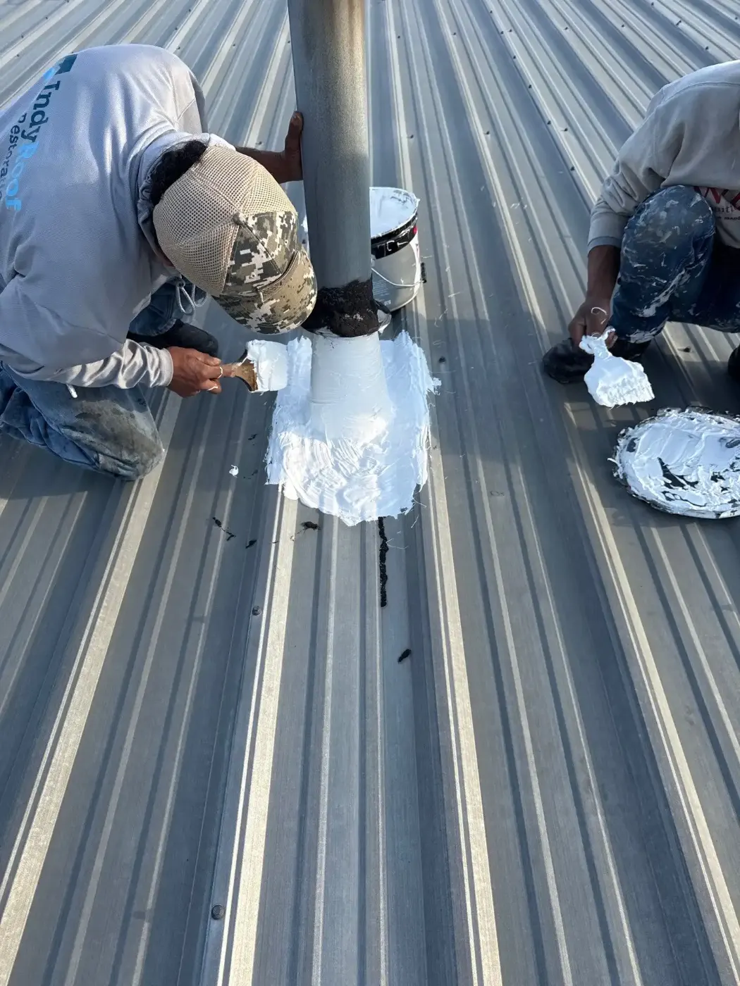 Tarping and dry-in on a Seymour commercial roof