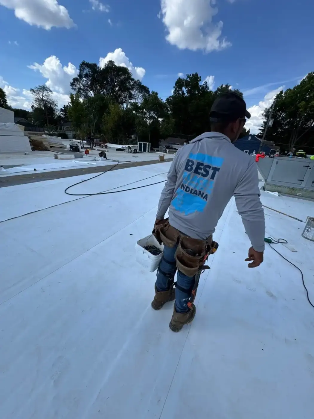 Commercial roof inspection documented in Seymour